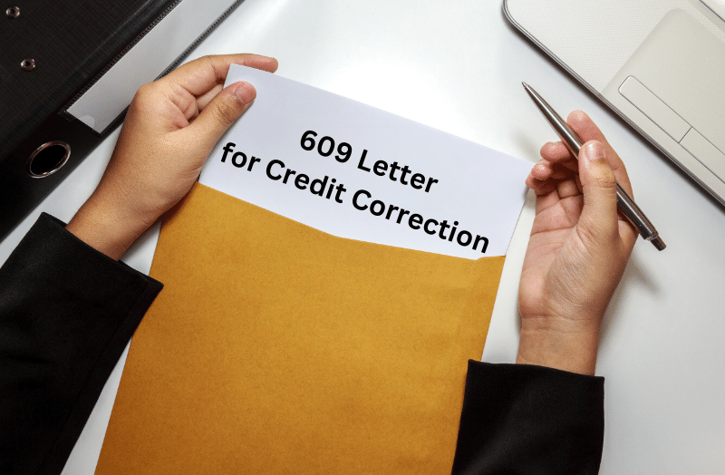 A person reading a 609 letter for credit correction