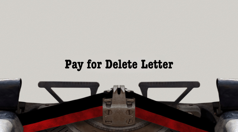 A person writing a pay for delete letter