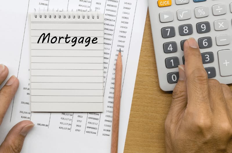 A calculator showing the monthly mortgage payment
